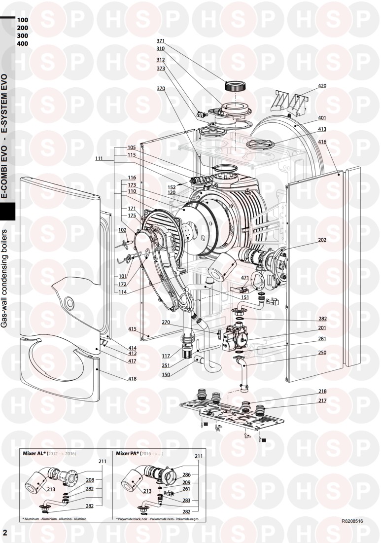 Ariston E Combi Evo 24 (Burner)Diagram Heating Spare Parts